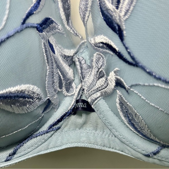 Soma Blue Embroidered Lightly Lined Cups Adjustable Strap Bra 36C - Picture 2 of 13